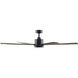 Size Matters 65 inch Matte Black Distressed Koa with Distressed Koa Blades Ceiling Fan