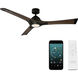 Woody 60 inch Oil Rubbed Bronze and Dark Walnut with Dark Walnut Blades Downrod Ceiling Fan in 3500K, Oil Rubbed Bronze Dark Walnut