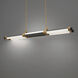 Catania LED 48 inch Basalt Stone and Aged Brass Linear Pendant Ceiling Light in 3500K