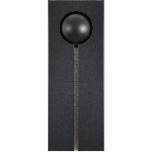 Keyhole LED 16 inch Black and Textured Brushed Nickel Outdoor Wall Lighting
