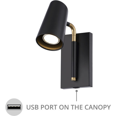 Stylus 10.5 inch Black Gold Reading Light Portable Light