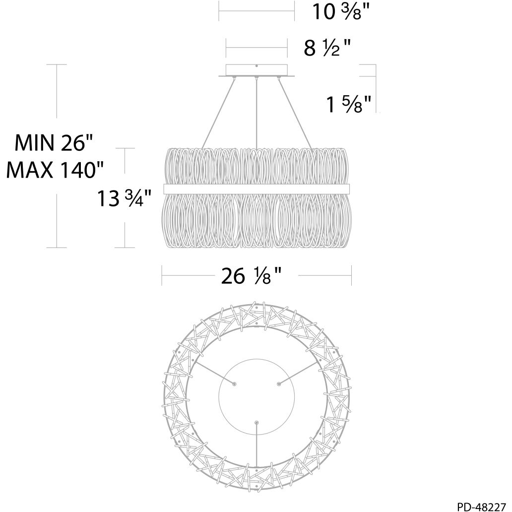 Charlize 1 Light 26.13 inch Black Pendant Ceiling Light