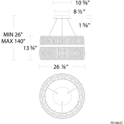 Charlize 1 Light 26.13 inch Black Pendant Ceiling Light