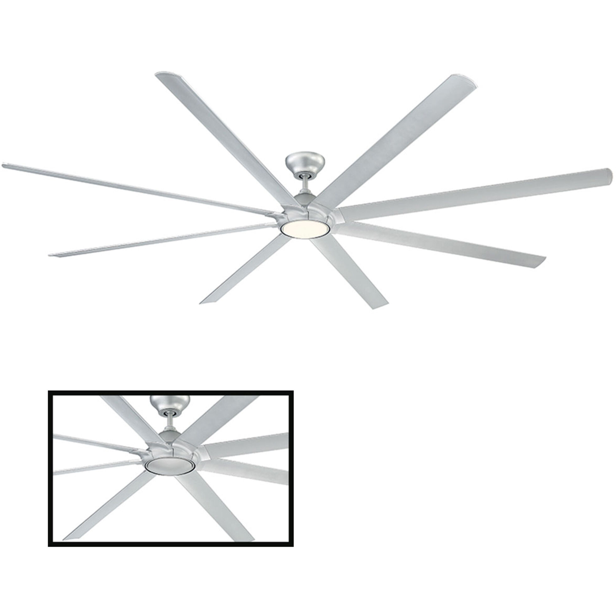 Hydra 120 inch Titanium Downrod Ceiling Fan in 3500K