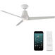 Slim 52 inch Matte White Downrod Ceiling Fan in 2700K