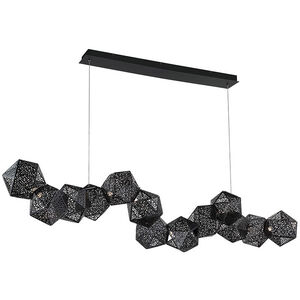 Riddle LED 64 inch Black Linear Pendant Ceiling Light in 64in.