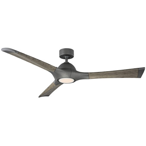 Woody 60 inch Graphite Weathered Gray with Weathered Gray Blades Downrod Ceiling Fan in 3500K