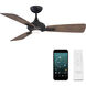 Mykonos 3 52 inch Oil Rubbed Bronze and Barn Wood with Barn Wood Blades Downrod Ceiling Fan in 3000K, Oil Rubbed Bronze Barn Wood
