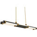 Catania LED 48 inch Basalt Stone and Aged Brass Linear Pendant Ceiling Light in 3500K