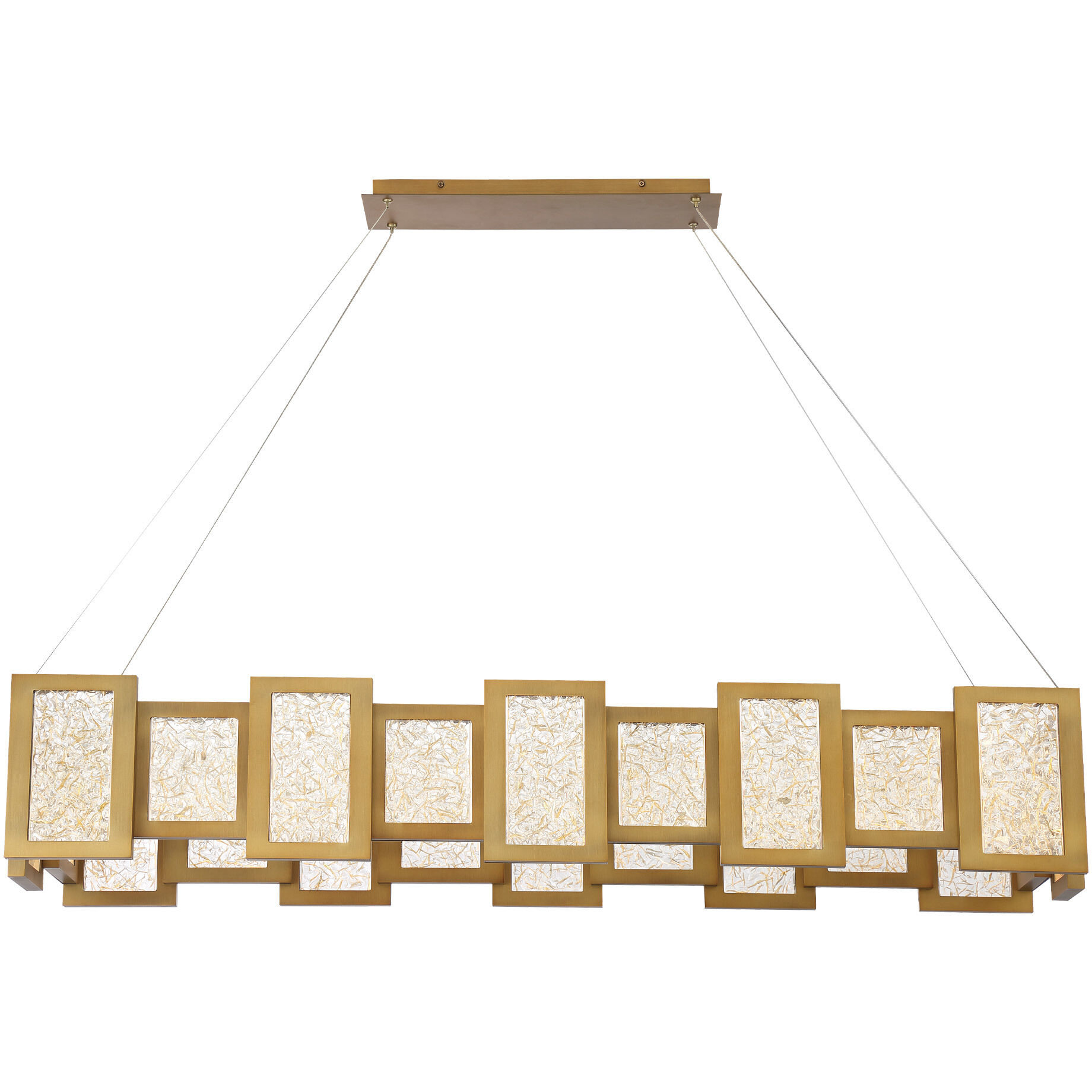 Fury LED 18 inch Aged Brass Chandelier Ceiling Light in 48in.