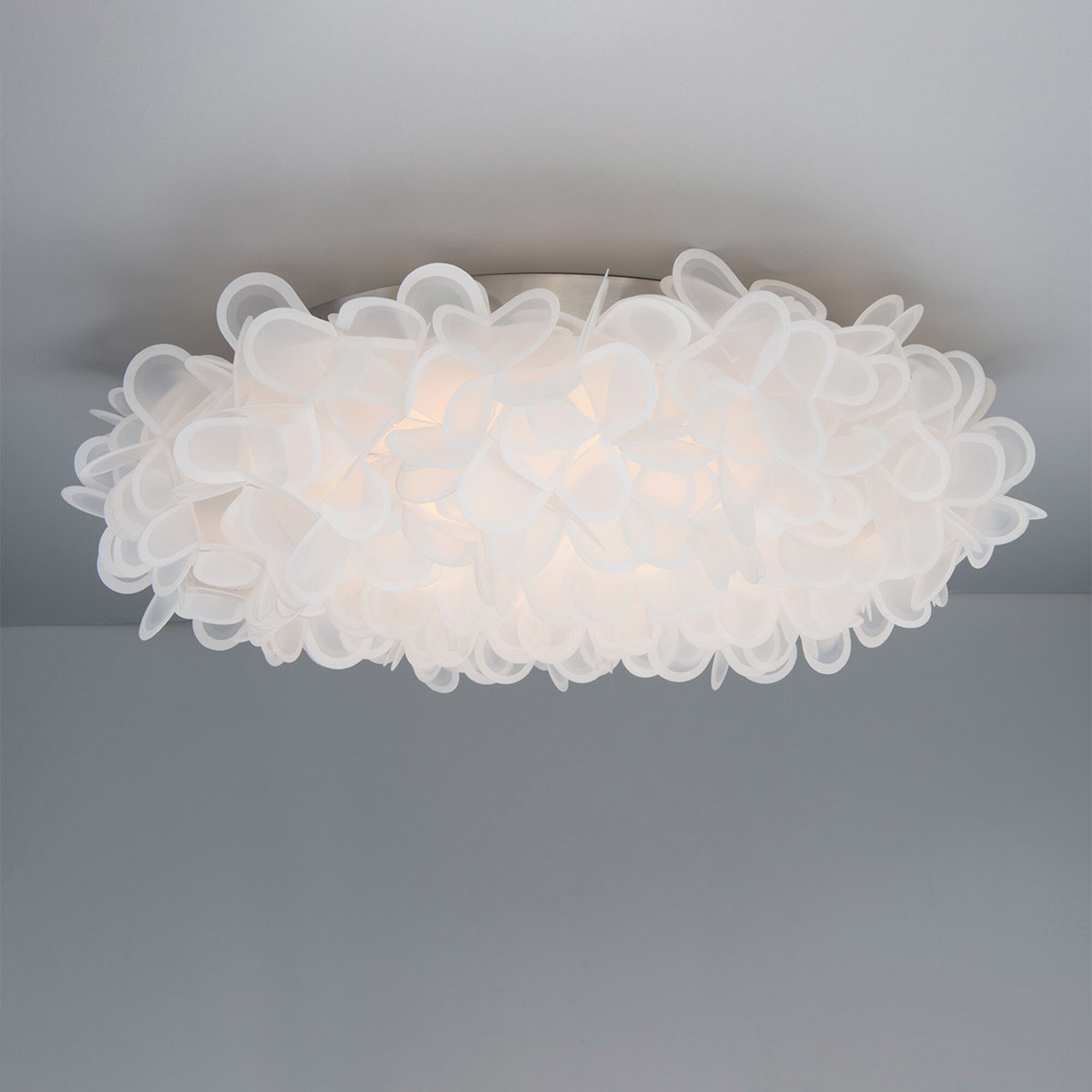Fluffy LED 22 inch Brushed Nickel Flush Mount Ceiling Light in 22in