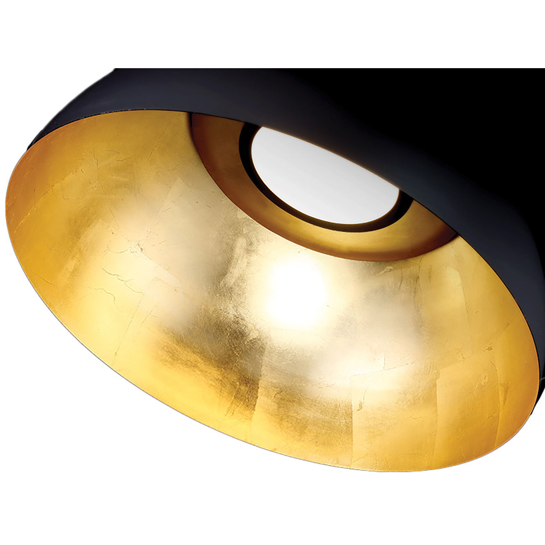Yolo LED 23.63 inch Black Gold Leaf Pendant Ceiling Light in 26in