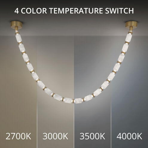 Entice 18 Light 2 inch Aged Brass Pendant Ceiling Light in 3500K