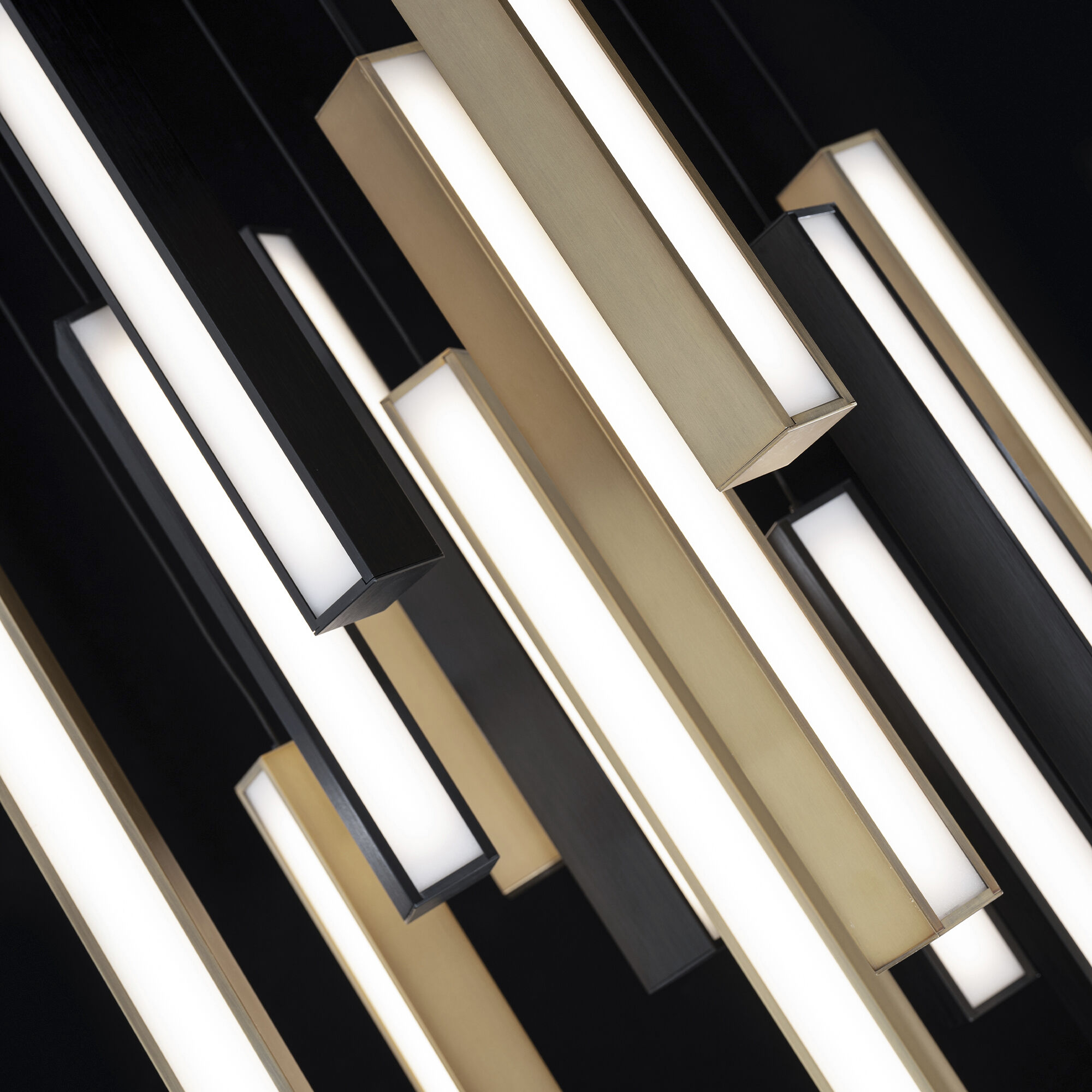 Chaos 13 Light 20 inch Black Aged Brass Multi-Light Pendant Ceiling Light