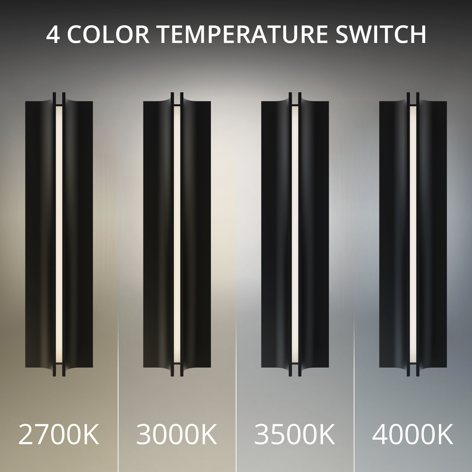 Strait LED 22 inch Black Outdoor Wall Lighting in 3000K