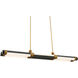 Catania LED 48 inch Basalt Stone and Aged Brass Linear Pendant Ceiling Light in 3500K