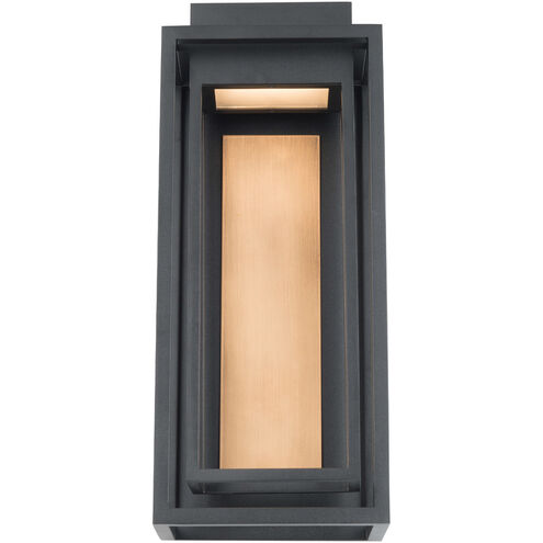 Dorne LED 18 inch Black Aged Brass Outdoor Wall Light in 18in.