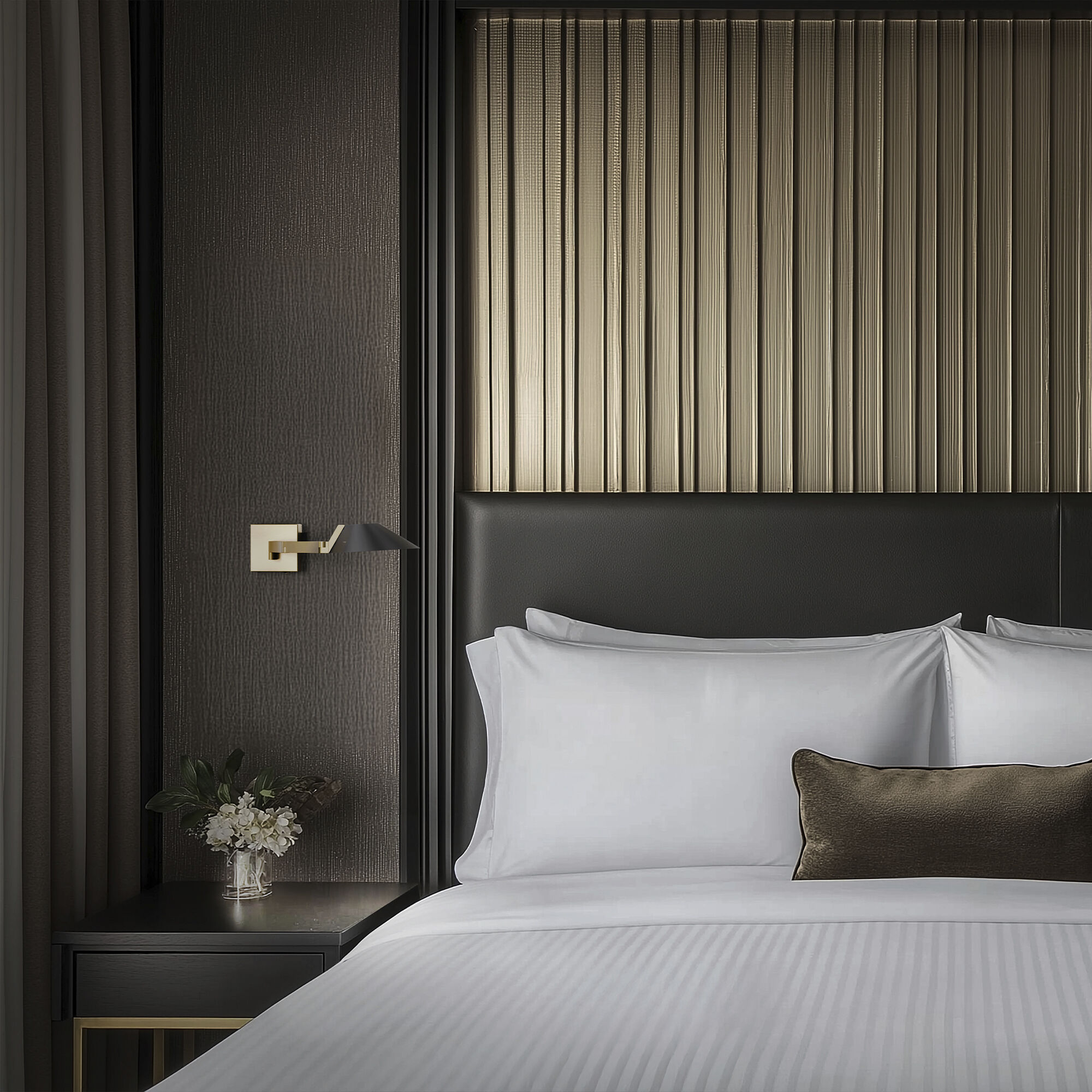 Pavilion Indoor Wall Lighting in Black Aged Brass