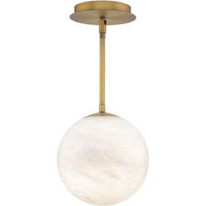 Pisces 1 Light 8 inch Aged Brass Mini Pendant Ceiling Light in 2700K