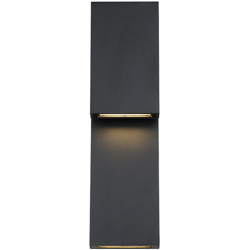 Double Down LED 18 inch Black Outdoor Wall Light