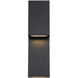 Double Down LED 18 inch Black Outdoor Wall Light