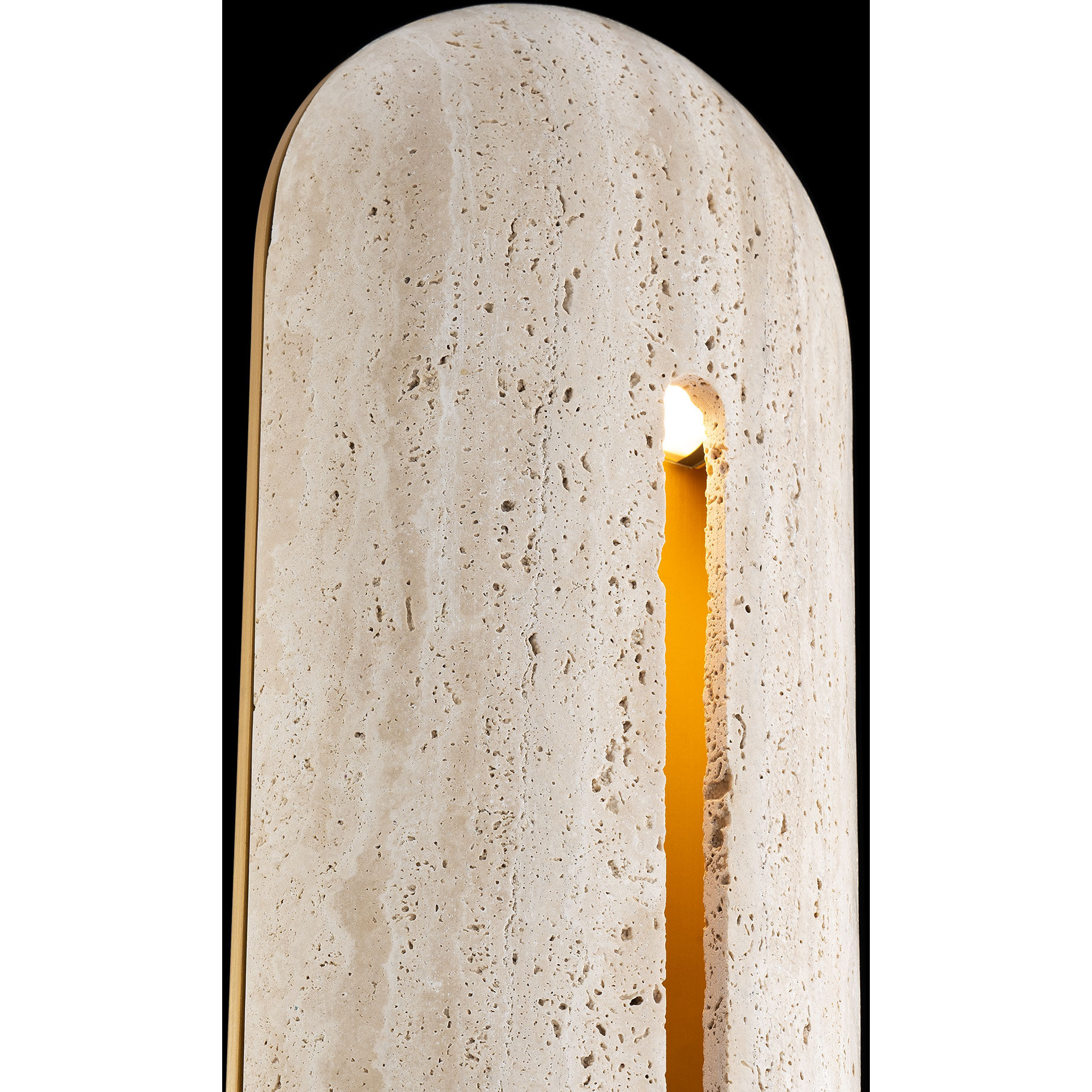 Clog LED 22 inch Beige Travertine and Aged Brass Outdoor Wall Lighting in 4000K
