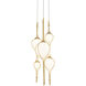 Skyla LED 12 inch Vintage Brass Multi-Light Pendant Ceiling Light