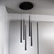 Cascade LED 17 inch Black Multi-Light Pendant Ceiling Light in 5, Round, 28in.