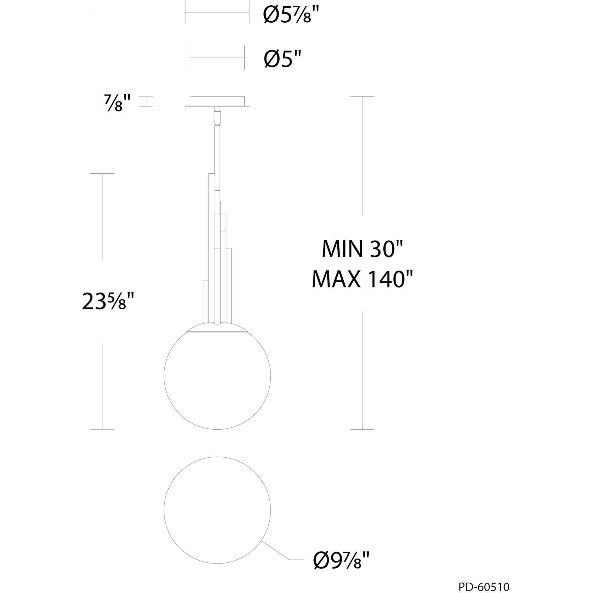 Sybil LED 9.9 inch Polished Black Nickel Indoor Hanging Lighting Ceiling Light in 3000K