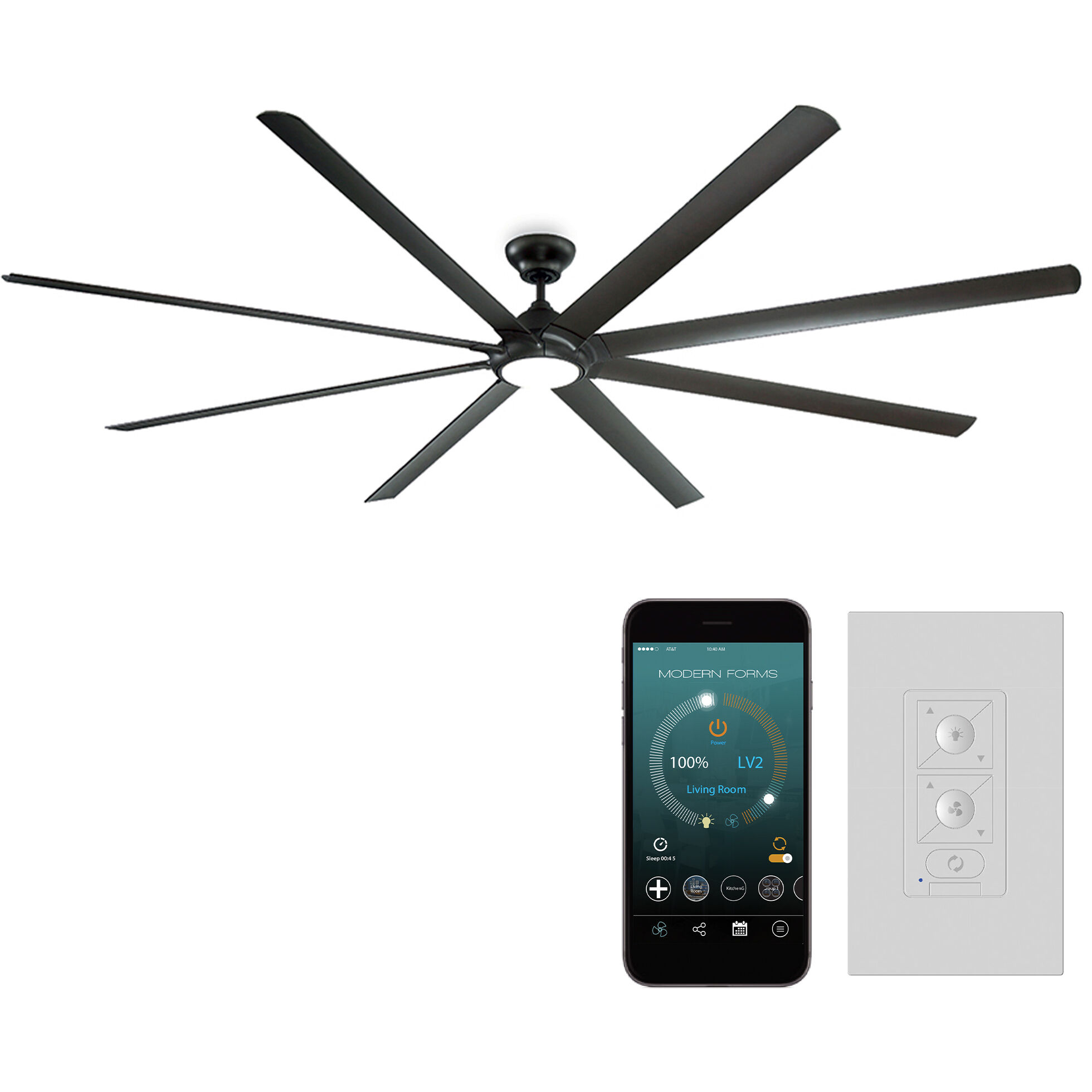 Hydra 120 inch Bronze Downrod Ceiling Fan in 2700K