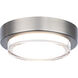 Kind LED 8 inch Brushed Nickel Flush Mount Ceiling Light in 3500K