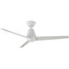 Slim 52 inch Matte White Downrod Ceiling Fan in 2700K