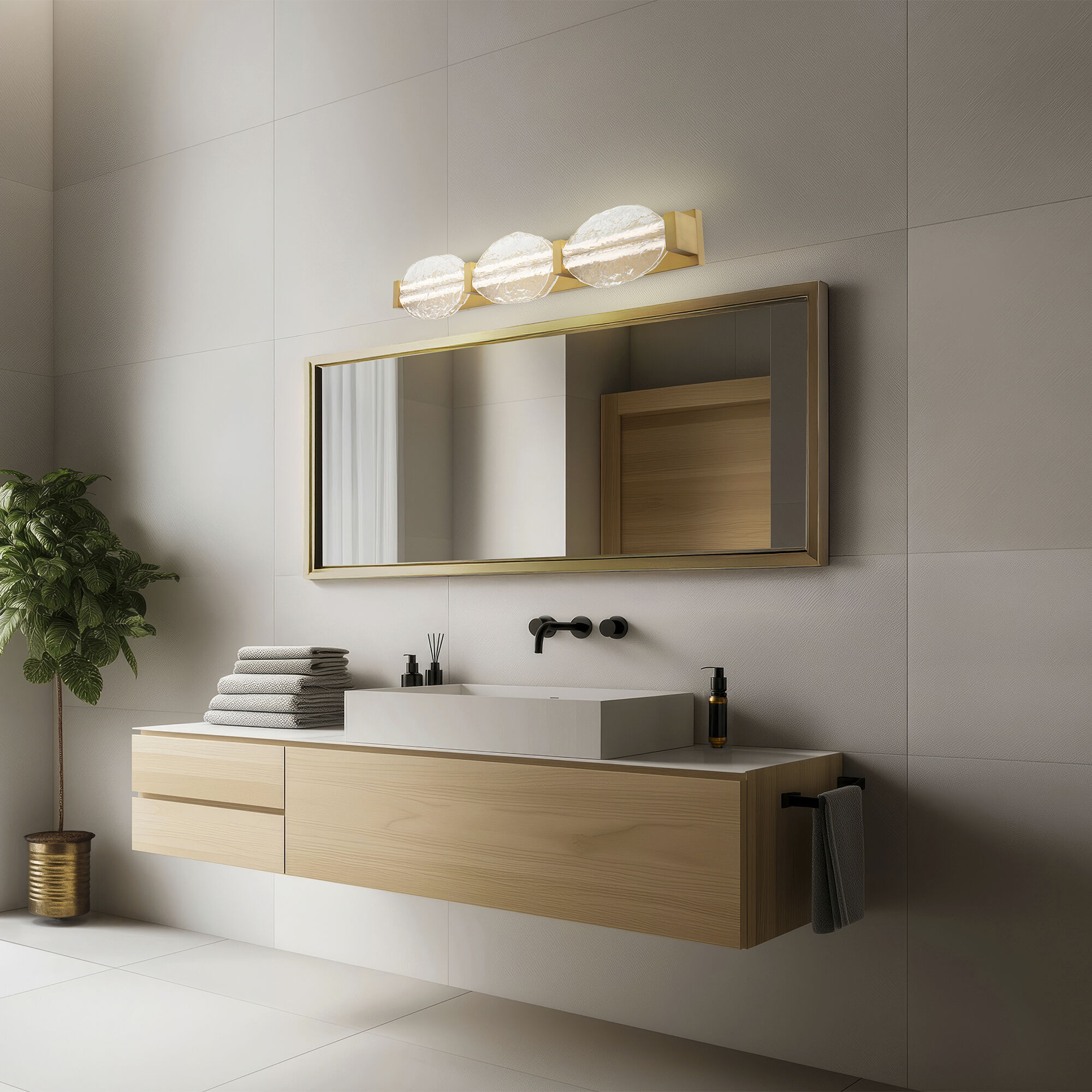 Deco Indoor Wall Lighting in 4000K, Aged Brass