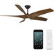 Zephyr 62 inch Matte Black and Distressed Koa with Distressed Koa Blades Downrod Ceiling Fan in Matte Black Distressed Koa