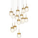 Double Bubble 15 Light 23 inch Aged Brass Multi-Light Pendant Ceiling Light