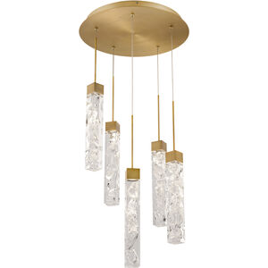 Minx 5 Light 17 inch Aged Brass Multi-Light Pendant Ceiling Light