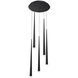 Cascade LED 17 inch Black Multi-Light Pendant Ceiling Light in 5, Round, 28in.
