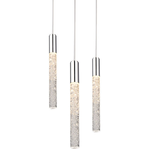 Magic LED 12 inch Polished Nickel Multi-Light Pendant Ceiling Light in 3, Round