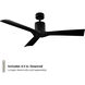 Aviator 54 inch Matte Black Downrod Ceiling Fan