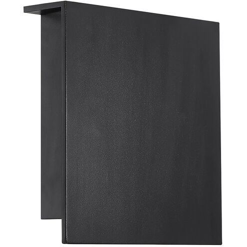 Square LED 10 inch Black Outdoor Wall Light in 10in.