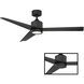 Lotus 54 inch Matte Black Downrod Ceiling Fan in 3000K