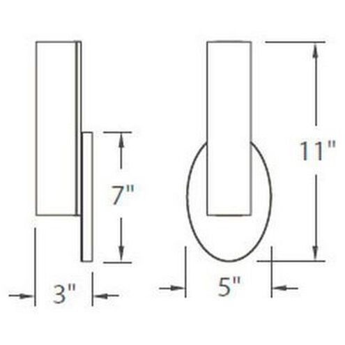 Loft Wall Sconce Wall Light in 3000K, 11in., Chrome