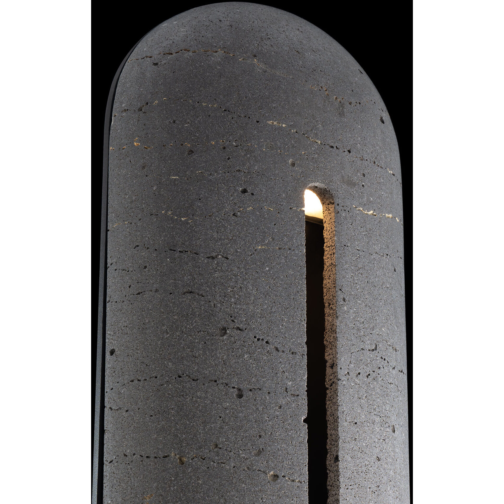 Clog LED 22 inch Bassalt Stone and Black Outdoor Wall Lighting in 4000K