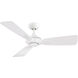 Mykonos 3 52 inch Matte White Downrod Ceiling Fan in 3500K