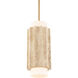 Caviar LED 7 inch Beige Travertine and Aged Brass Mini-Pendant Ceiling Light in 3000K