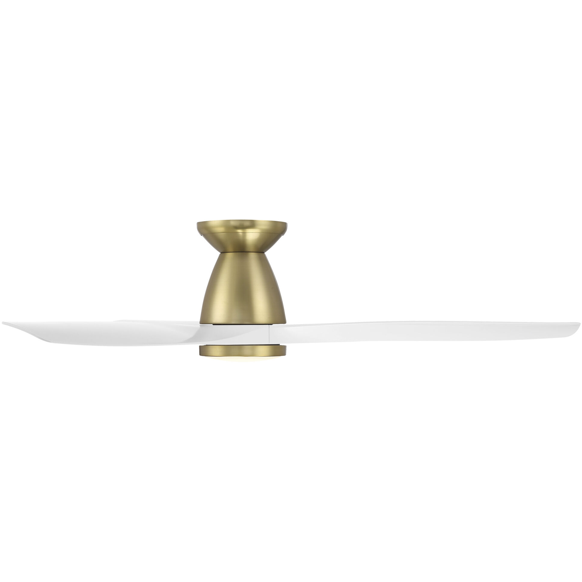 Skylark 54 inch Soft Brass and Matte White with Matte White Blades Flush Mount Ceiling Fan in Soft Brass Matte White