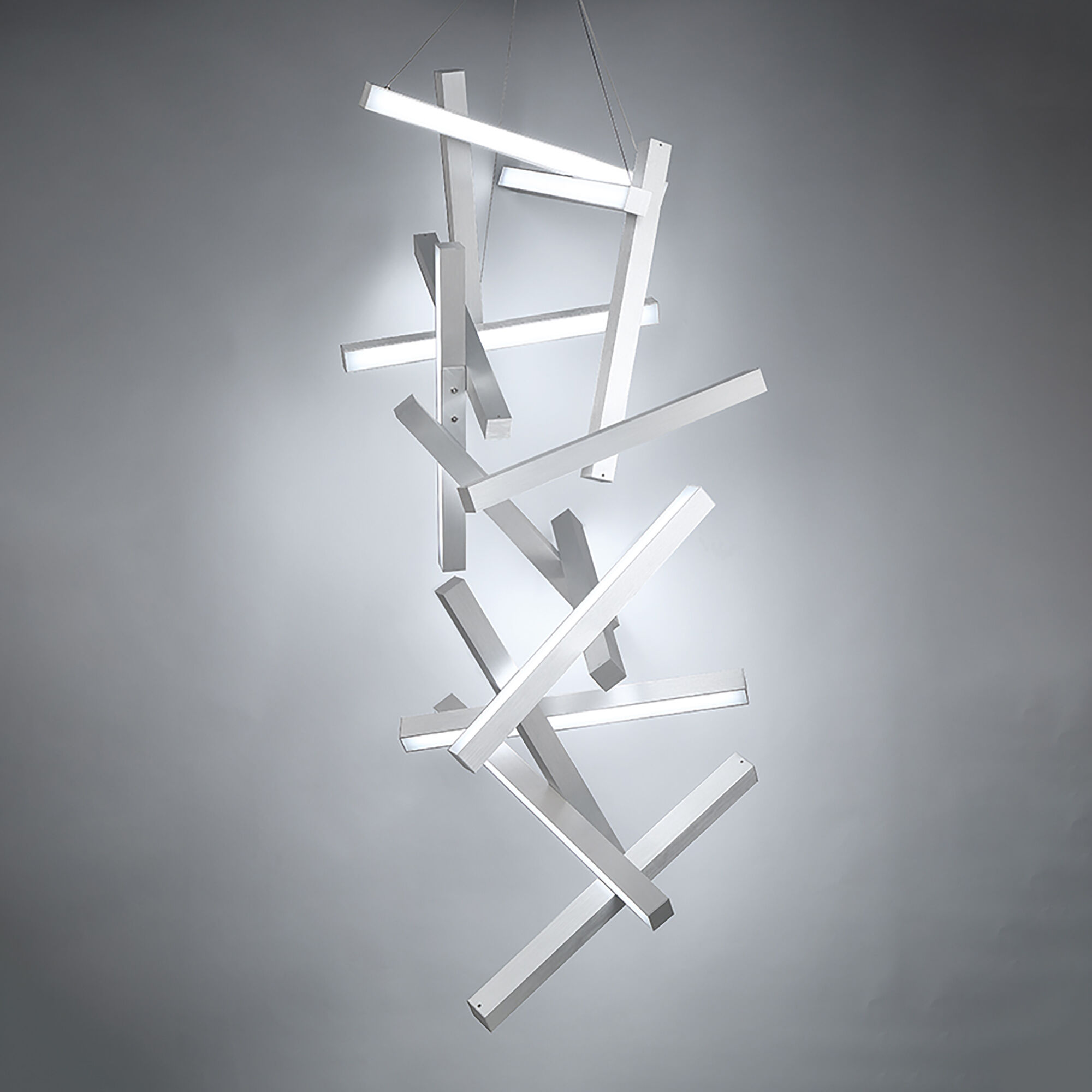 Chaos LED 28 inch Brushed Aluminum Chandelier Ceiling Light in 15, 75in.