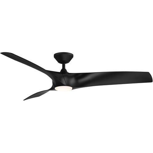 Zephyr 62 inch Matte Black Downrod Ceiling Fan, Smart Ceiling Fan