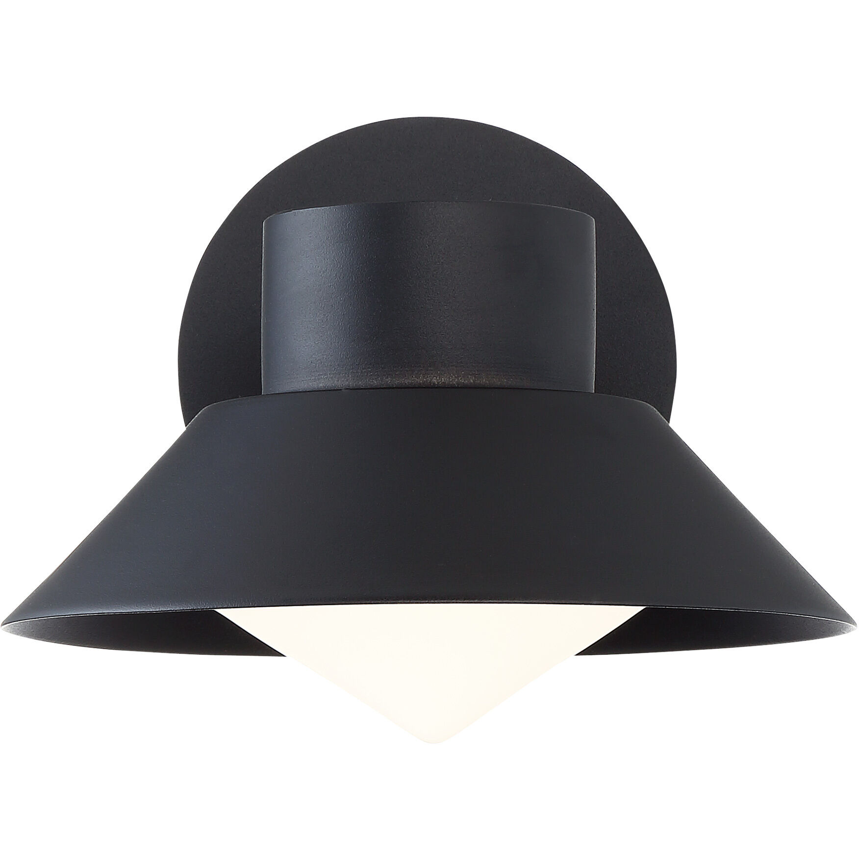 Oslo LED 6.5 inch Black Outdoor Wall Light in 8in.
