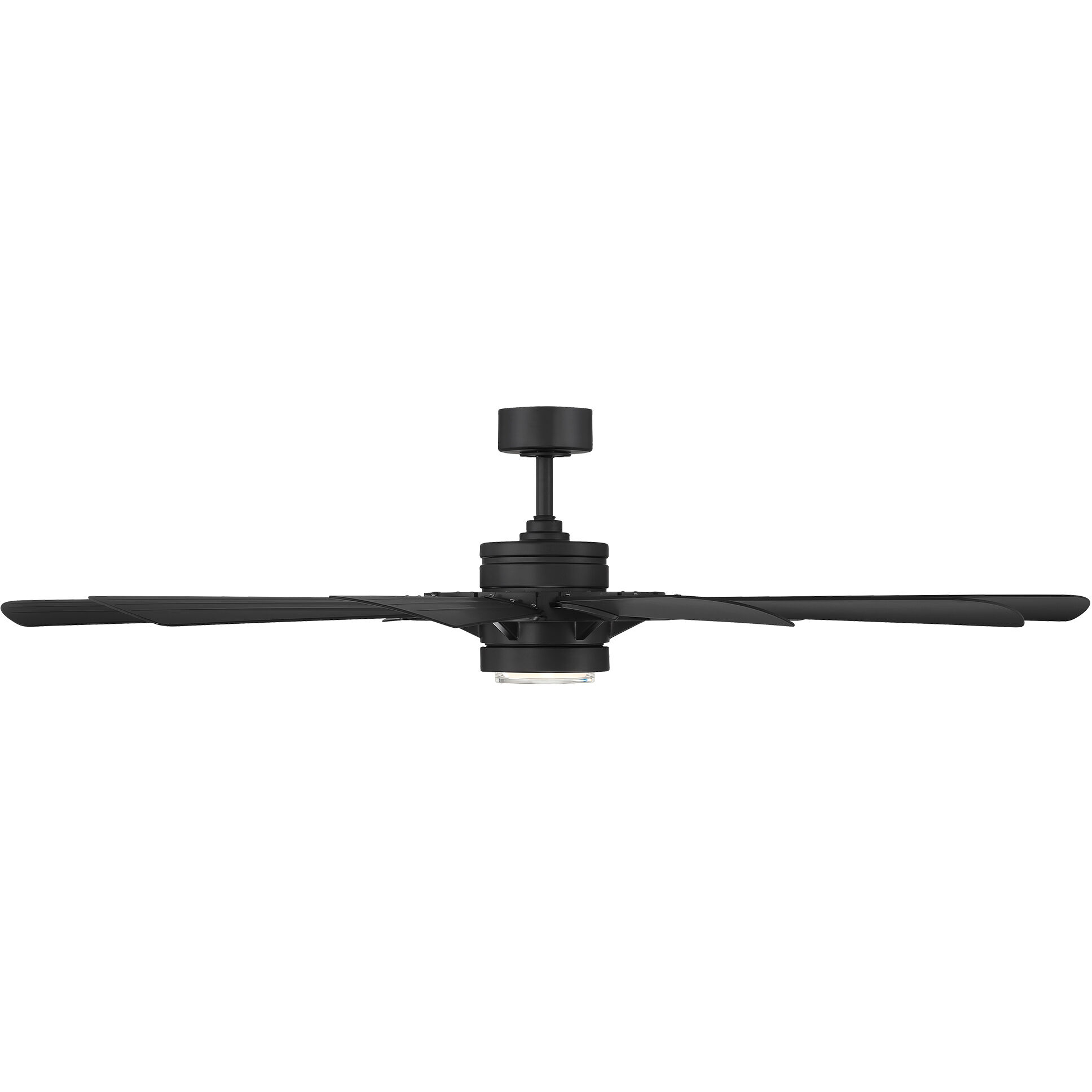 Wyndmill 65 inch Matte Black Downrod Ceiling Fan in 3000K